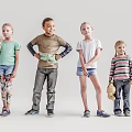Modern multiplayer child character 3d model