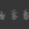 Scenic Winter Landscape With Multiple Bare Trees Standing on White Snowy Ground 3d model