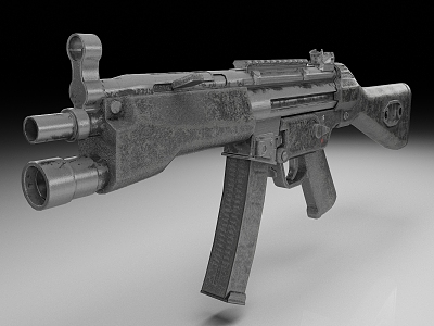 MP5 Submachine Gun Weapon 3d model