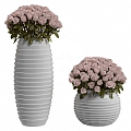 Modern potted flowers vase plant 3d model