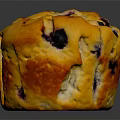 Golden Freshly Baked Blueberry Muffin With Moist Texture And Visible Berries