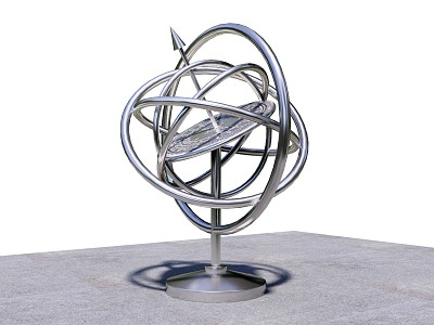 Modern sundial sun clock time ring 3d model