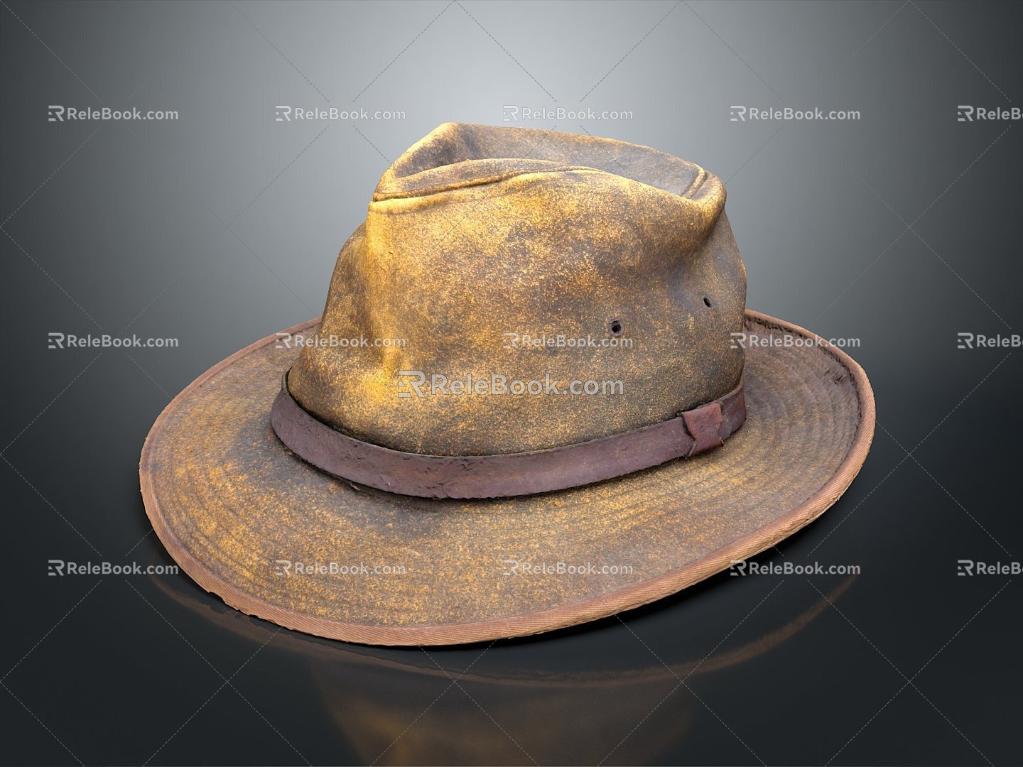 Cowboy Hat Denim Wool Hat Wilderness Hat Hat Realistic 3d model