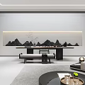 Modern Luxury Basement Interior Design With Stylish Furniture And Marble Decor