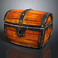 Rustic Vintage Wooden Storage Chest With Metal Straps And Lock Closure