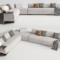 Modern corner sofa multiplayer sofa 3d model