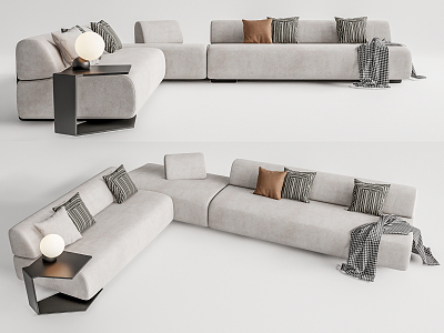 Modern corner sofa multiplayer sofa 3d model