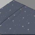 Cozy Bed Linen Set With Blue Sheets White Star Patterns And Matching Pillows 3d model
