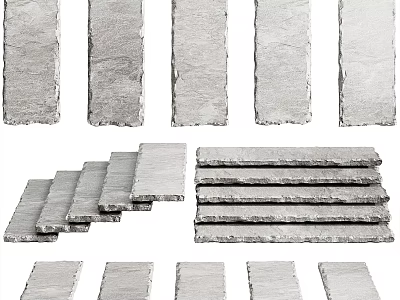 Grey Stone Steps Landscape Design With Natural Texture And Outdoor Appeal 3d model