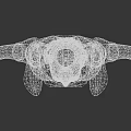 3D Female Character Creature In Light Blue Shirt Gray Pants With Open Hands On Black Background