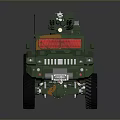 Armored Military Vehicle In Military Green With Roof Weapon Mount And Large Tires