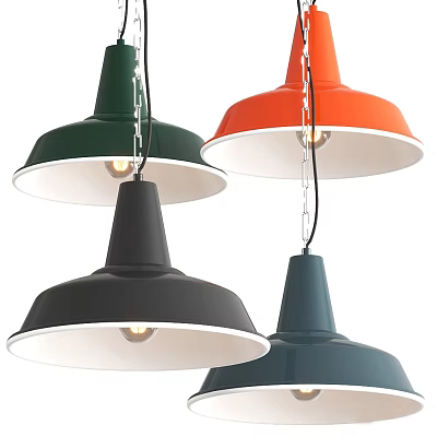 Modern Colored Pendant Lights in Green Orange Black Navy Blue for Interior Decoration 3d model