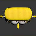 SpongeBob SquarePants Yellow Square With Big Eyes Smiling Brown Shorts White Shirt Red Tie Shoes