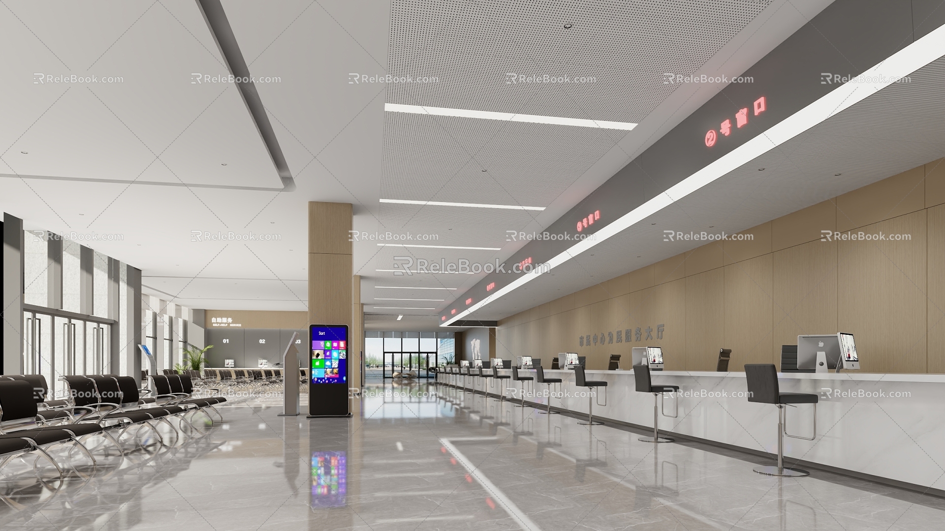 Modern Hall Service Hall 3d model