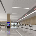 Modern Service Hall With Service Windows And Self Service Terminal