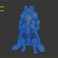 Golden Armor Character 3D Render With Shiny Gold Details And Black Accents