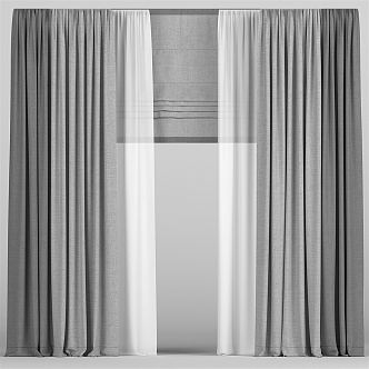 Modern Curtain Fabric Curtain 3d model