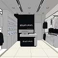 Modern Men's Clothing Store Interior With Suits Mannequins Hanging Clothes And Display Tables
