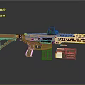 Modern Orange Tactical Rifle With Scope Magazines And Tactical Design