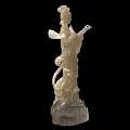 Traditional Elegant Female Statue Ornament Decor Set With Jade Like Ivory White Craftwork