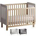 Wooden Baby Crib With Light Wood Finish White Mattress Railing And Different Color Options