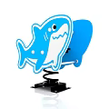 Blue Shark Shaped Building Blocks With Spring Base Fun Kids Toy Decorative Play