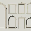 Architectural Decorative Frames In Various Styles Including Arch And Rectangular Designs 3d model