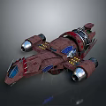 Futuristic Cosmic Spaceship Design for Interstellar Travel with Metallic Engines and Blue Windows