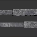 Natural Gray Stone Long Strips Ideal For Construction And Decoration 3d model