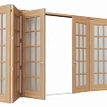 Wooden Folding Doors With Glass Panes For Modern Home Interior Design