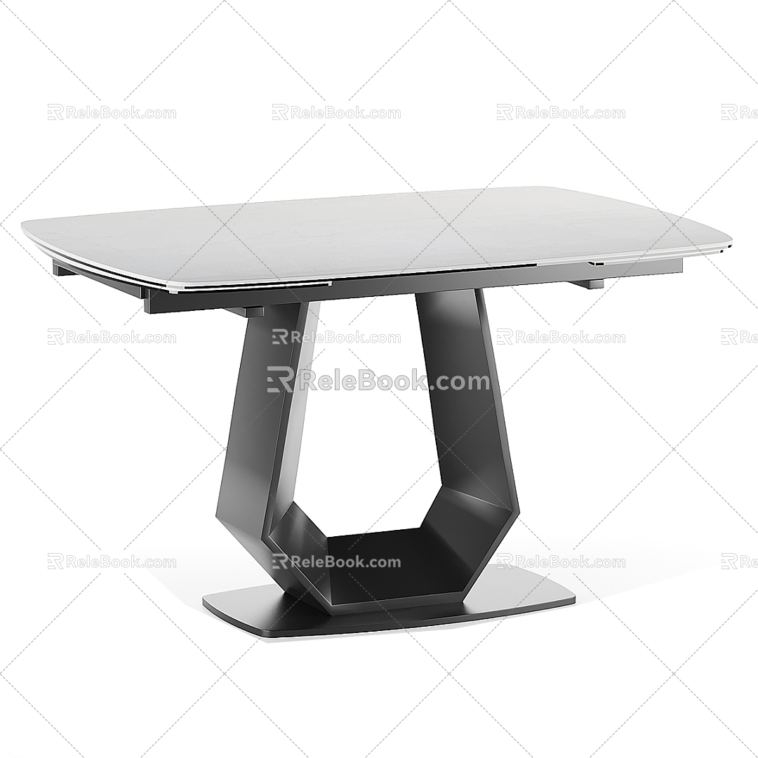 Simple dining table 3d model