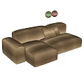 Brown Sectional Sofa With Velvet Upholstery And Plush Cushions For Living Room