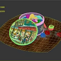 Modern iron box snack box biscuit box 3d model