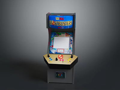 Ghostbusters Arcade Machine With Coin Slot Joysticks Buttons And Screen 3d model