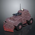 Armored Military Vehicle With Dual Machine Guns And Roof Searchlight Design