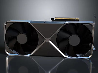 High Performance Graphics Card With Dual Fans And Metal Frame Design 3d model