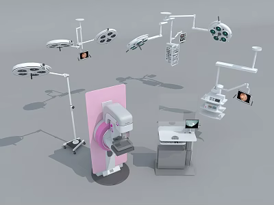 Advanced Medical Devices Including Surgical Lights X-ray Machine And Monitors For Hospital Use 3d model