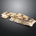 Hand Carved Bone Comb With Intricate Patterns And Artisan Craftsmanship 3d model