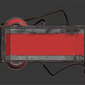 Red And Black Industrial Equipment With Cylindrical Tanks And Mechanical Design