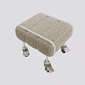 Modern Creative Cylindrical Upholstered Leisure Chair With Polished Metal Caster Wheels For Minimalist Home Decor