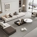 Modern sofa coffee table combination 3d model