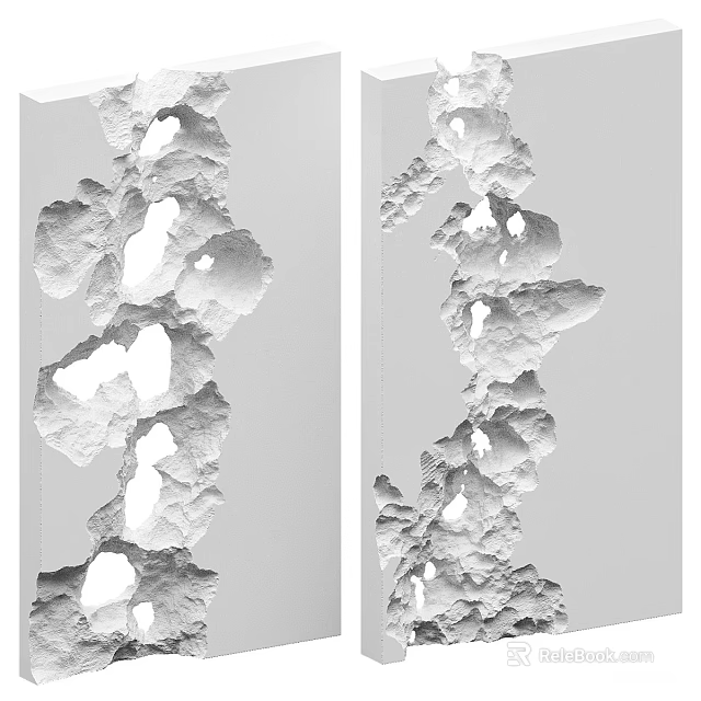 Modern White Wall Decor With Irregular Texture And Hollow Vertical Decorative Panel For Interior Decoration 3d model 