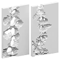 Modern White Wall Decor With Irregular Texture And Hollow Vertical Decorative Panel For Interior Decoration