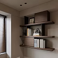 Minimalist Tatami Bedroom With Wooden Storage Bed Shelves Desk And Decorative Painting
