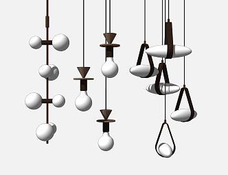 Nordic Chandelier Small Chandelier Combination 3d model