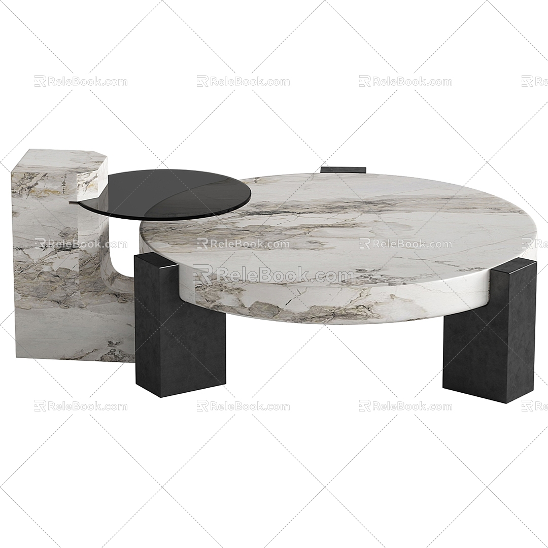 Modern marble coffee table 3d model