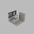 Modern Kitchen Interior With Gray Cabinets Island Counter And Appliances