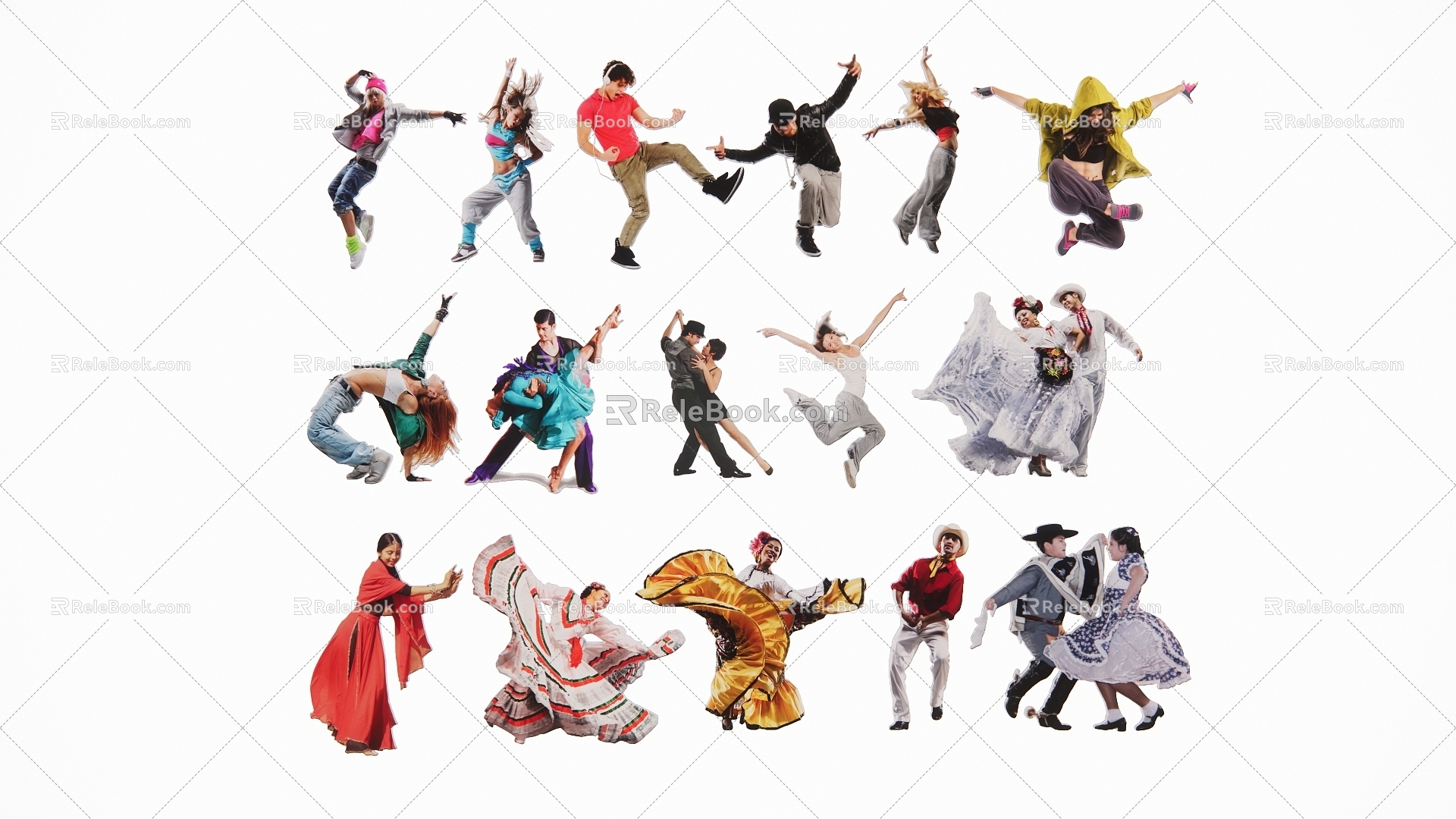 2D Dance Street Dance Characters model