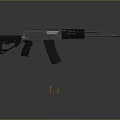 Modern Tactical Assault Rifle With Black Body Magazine Grip And Bullets