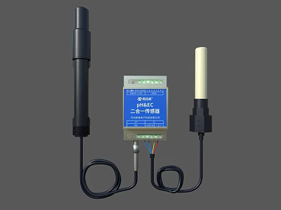Industrial Equipment Two In One Sensors Transmitters With Cables For Industrial Monitoring 3d model